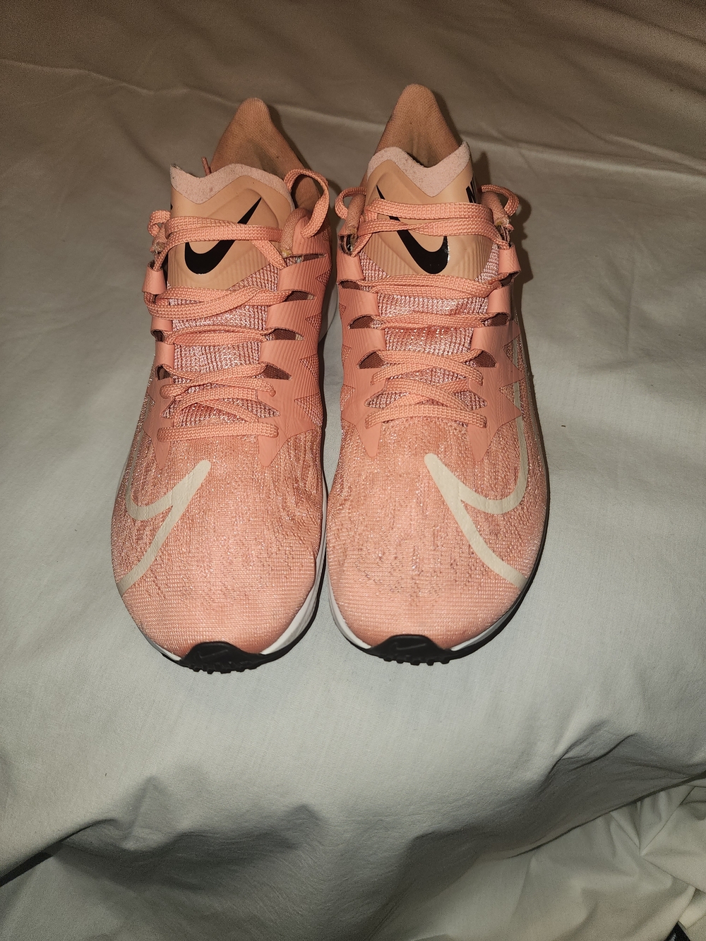 Nike Women's Coral/Pale Peach Knit Running Sneakers